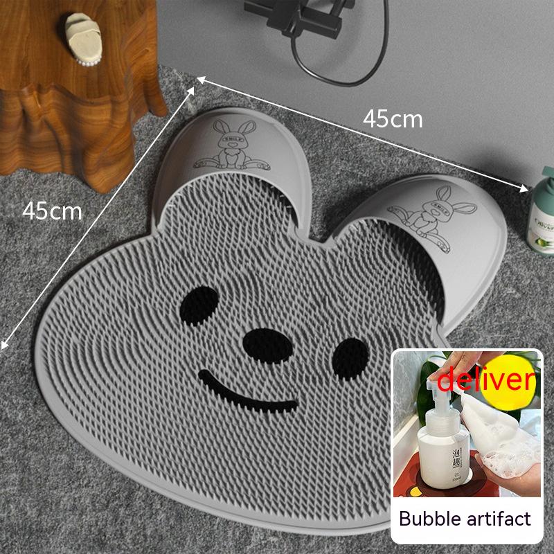 Rabbit Silicone Massage Bathroom Non-slip Mat