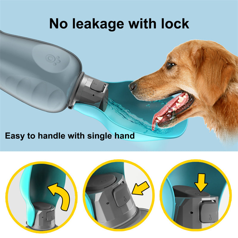 800ml Dogs Water Bottle Portable High Capacity